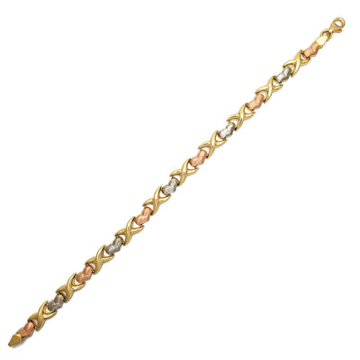 Brushed-Finish X🤍X🤍 Fancy Bracelet (14K) Lucky Diamond New York