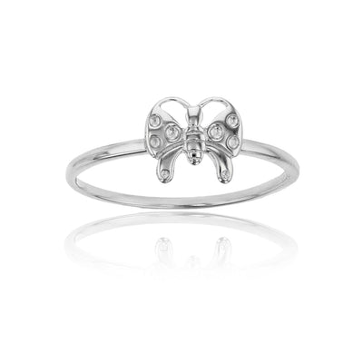 Butterfly Stone-Set Ring (Silver) Lucky Diamond New York