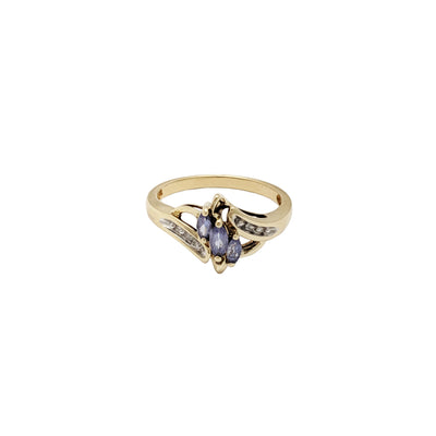 Bypass Tanzanite Diamond Ring (10K) front - Lucky Diamond - New York