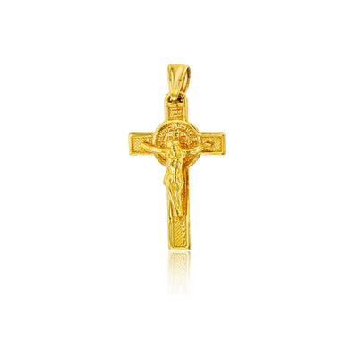 Multitextured Crucifix Cross Pendant (14K) - Lucky Diamond