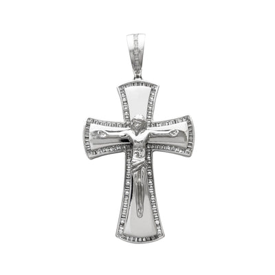 Channel Setting Crucifix Pendant (Silver) Lucky Diamond New York