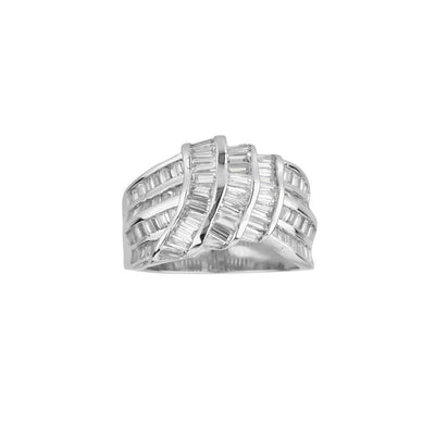 Channel Setting Wrapped Design Ring (Silver) Lucky Diamond New York