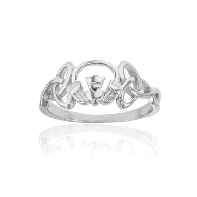 Claddagh Trinity Knot Ring (Silver) Lucky Diamond New York