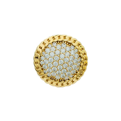 Cluster Round Cuban Framed Filigree Ring (10K) Lucky Diamond New York