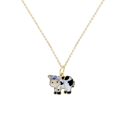 Colorful Cow Necklace (14K) Lucky Diamond New York