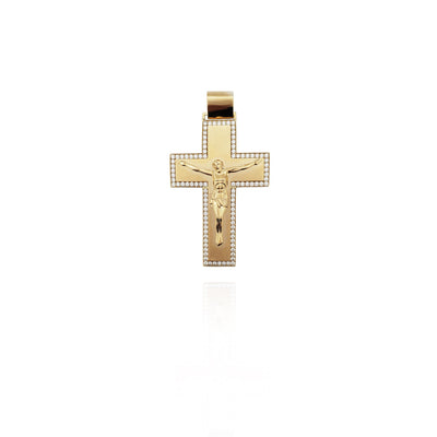 Crucified Jesus CZ Pendant (14K) New York Lucky Diamond