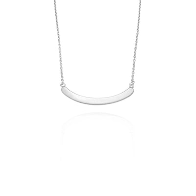 Curved Plain Bar Necklace (Silver) New York Lucky Diamond