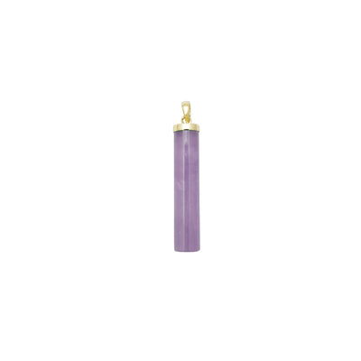 Cylinder Purple Jade Pendant (14K) Lucky Diamond New York