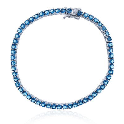 Dark Blue Tennis Bracelet (Silver) Lucky Diamond New York