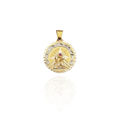 Diamond-Cut Altagracia Medallion CZ Pendant (14K) New York Lucky Diamond