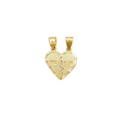 Diamond-Cuts Scan-line Te Amo Partable Heart Pendant (14K) Lucky Diamond New York