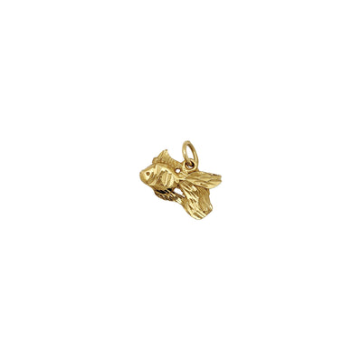 Diamond-cuts Golden Fish Pendant (14K) Lucky Diamond New York