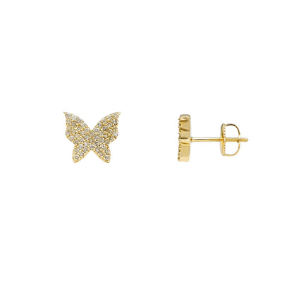 Diamond Butterfly Stud Earrings (14K) Lucky Diamond New York