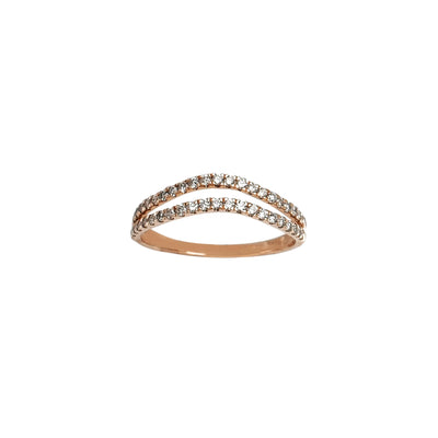 Diamond Chevron Rose Gold Ring (14K) Lucky Diamond New York