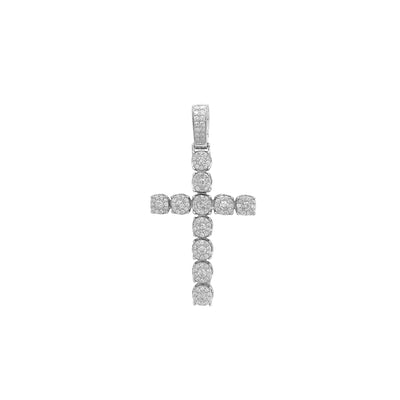 Diamond Cluster Budded Cross Pendant (14K) Lucky Diamond New York
