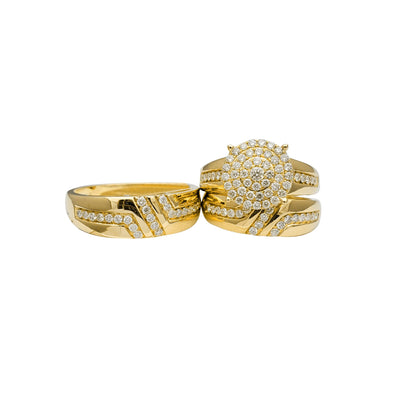 Diamond Cluster Three-Piece-Set Ring (14K) Lucky Diamond New York
