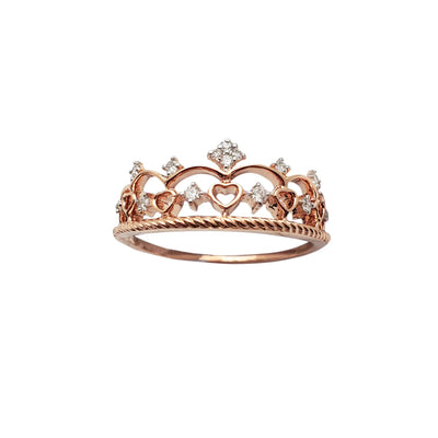 Diamond Crown Rose Gold Ring (14K) Lucky Diamond New York