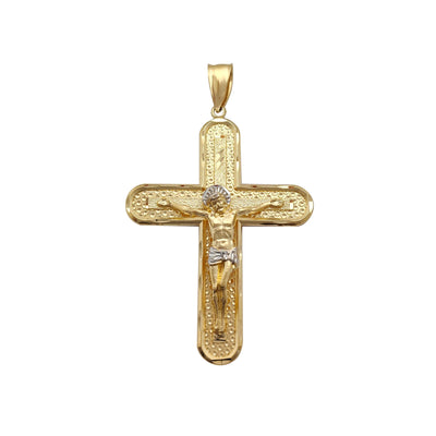 Diamond Cuts Edged Vintage Crucifix Pendant (14K) Lucky Diamond New York