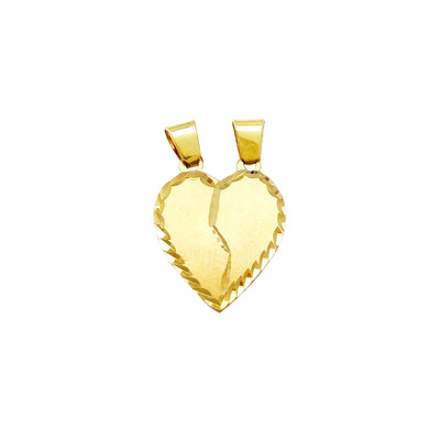 Diamond Cuts Matte-Finish Heart Pendant (14K) Lucky Diamond New York