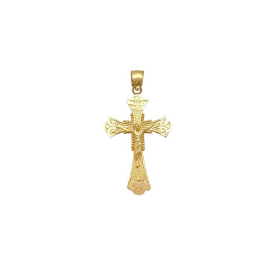 Diamond Cuts Milgranied Crucifix Pendant (14K) Lucky Diamond New York
