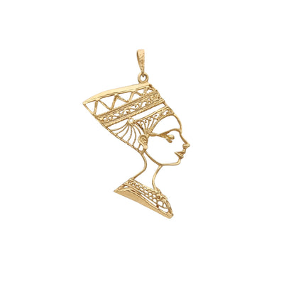 Diamond Cuts Outlined Nefertiti Pendant (14K) Lucky Diamond New York