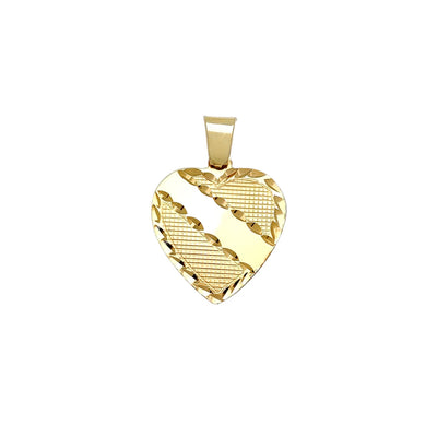Diamond Cuts Plain Regal Heart Pendant (14K) Lucky Diamond New York