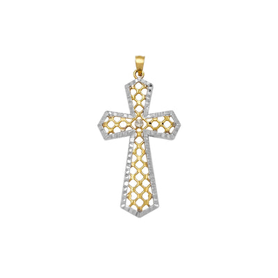 Diamond Cuts Two-Tone Cross Pendant (14K) Lucky Diamond New York