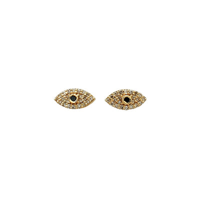 Diamond Evil Eyes Stud Earrings (14K) Lucky Diamond New York
