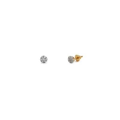 Diamond Honeycurb Cluster Stud Earrings (14K) Lucky Diamond New York