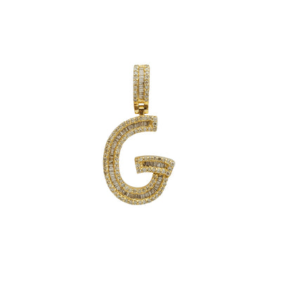 Diamond Initial Letter "G" Pendant (14K) Lucky Diamond New York
