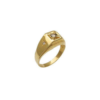 Diamond Men's Signet Ring (14K) Lucky Diamond New York
