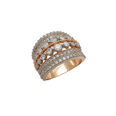 Diamond Milgrained Rose Gold Lady Ring (10K) Lucky Diamond New York