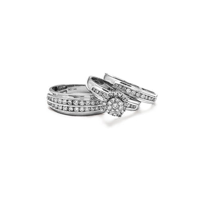 Diamond Pave 3-piece-set Rings (14K) Lucky Diamond New York