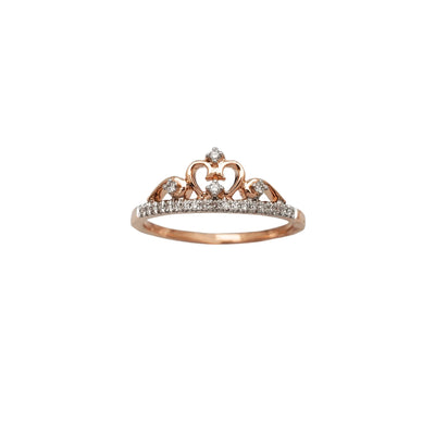 Diamond Pave Crown Rose Gold Ring (14K) Lucky Diamond New York