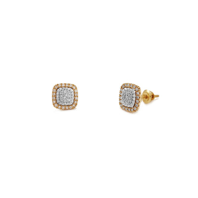 Diamond Pave Cushion Stud Earrings (14K) Lucky Diamond New York