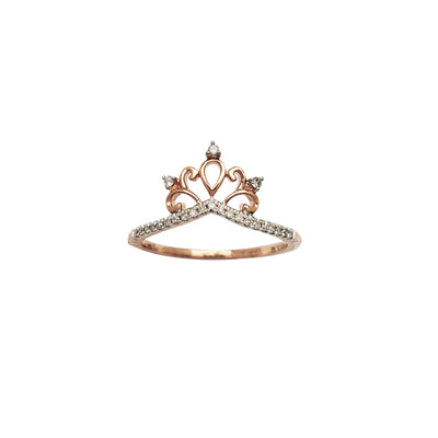 Diamond Princess Crown Rose Gold Ring (14K) Lucky Diamond New York
