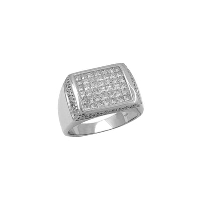 Diamond Rectangle Signet Ring (14K) Lucky Diamond New York