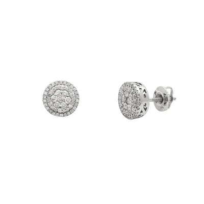 Diamond Round Cluster Stud Earrings (14K) Lucky Diamond New York