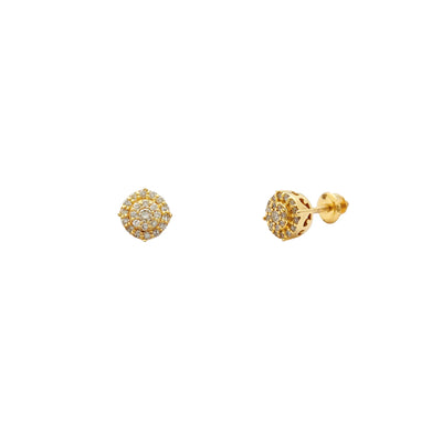 Diamond Round Pave Stud Earrings (14K) Lucky Diamond New York