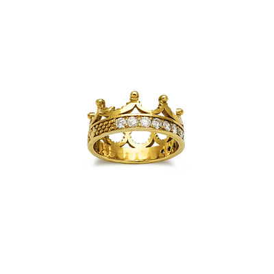 Diamond Textured King's Crown Ring (14K) Lucky Diamond New York