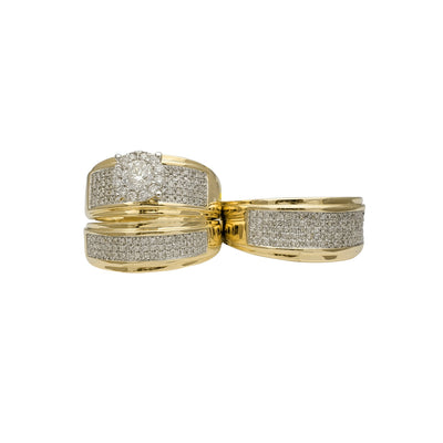 Diamond Two-Tone Three-Piece-Set Ring (14K) Lucky Diamond New York