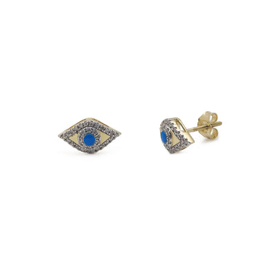 Diamond Blue Evil Eye Stud Earrings (10K) Lucky Diamond New York
