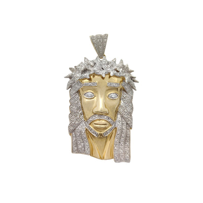 Diamond Crown of Thorns Jesus Head Pendant (10K) Lucky Diamond New York