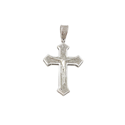 Diamond Crucifix Pendant (14K) 14 Karat White Gold, Lucky Diamond New York