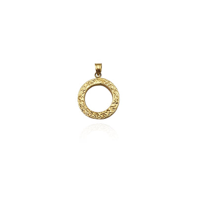 Diamond Cut Circle Pendant (14K) front - Lucky Diamond - New York