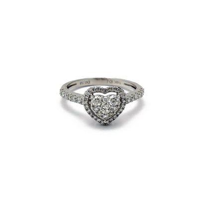 Diamond Double Heart Shaped Ring (14K) Lucky Diamond New York