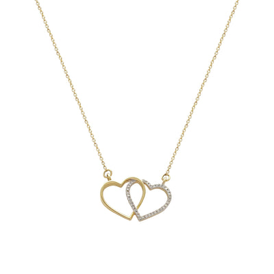 Diamond Interlocked Heart Necklace (14K) Lucky Diamond New York