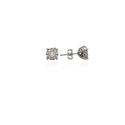 Diamond Round Earrings (14K) New York Lucky Diamond