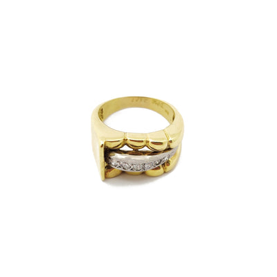 Diamond Semi Flat Nugget Ring (18K) Lucky Diamond New York