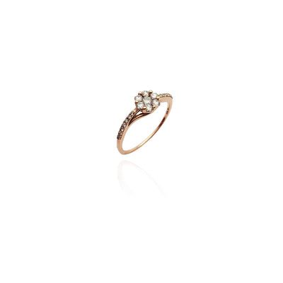 Diamond Simple Flower Design Ring (14K) New York Lucky Diamond